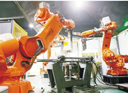 前进有色金属公司引进的铸造机器人生产线